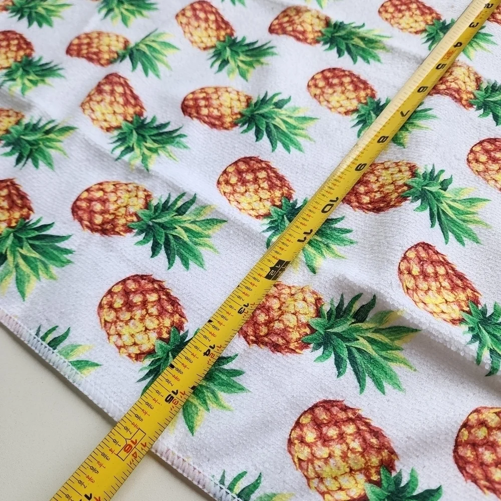 New Kitchen Towel Gift Set Pineapple Design Green & White 7 pc set packaging